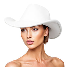 Load image into Gallery viewer, Cowboy Hat White Pinched Cowgirl Fashion Hat
