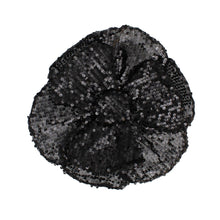 Load image into Gallery viewer, XL Flower Black Sequin Hair Clip Headband Brooch
