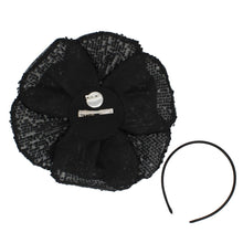 Load image into Gallery viewer, XL Flower Black Sequin Hair Clip Headband Brooch
