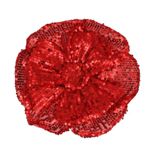 XL Flower Red Sequin Hair Clip Headband Brooch
