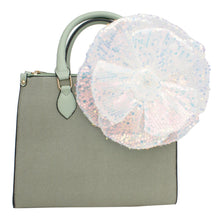 Load image into Gallery viewer, XL Flower White Sequin Hair Clip Headband Brooch

