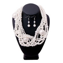 Load image into Gallery viewer, White Pearl Twisted Necklace Set
