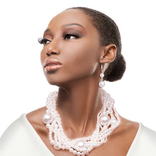 Load image into Gallery viewer, White Pearl Twisted Necklace Set
