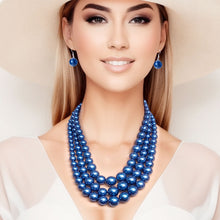 Load image into Gallery viewer, Elegant Multi-Strand Blue Pearl Set
