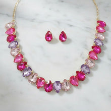 Load image into Gallery viewer, Blush Teardrop Crystals Gemstone Collar Necklace
