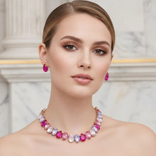 Load image into Gallery viewer, Blush Teardrop Crystals Gemstone Collar Necklace
