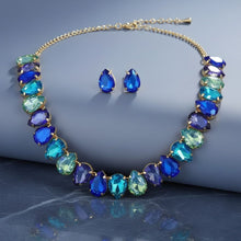 Load image into Gallery viewer, Ocean Teardrop Crystals Gemstone Collar Necklace
