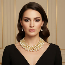 Load image into Gallery viewer, Cream Pearl Woven Collar Bib Boutique Necklace
