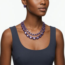 Load image into Gallery viewer, Lavender Emerald Cut Crystal 2 Row Necklace Set
