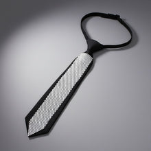 Load image into Gallery viewer, Choker Boss Lady Black White Bling Tie Necklace
