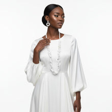 Load image into Gallery viewer, Long White Wood Bead Earthy Energy Necklace
