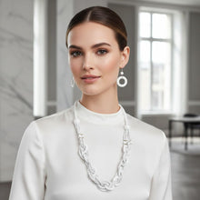 Load image into Gallery viewer, Long White Wood Bead Earthy Energy Necklace
