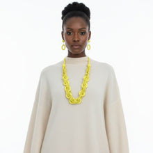 Load image into Gallery viewer, Long Yellow Wood Bead Earthy Energy Necklace
