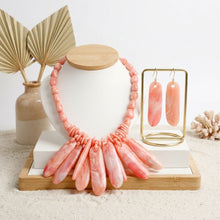 Load image into Gallery viewer, Bib Pink Resin Drops Tropical Getaway Necklace
