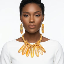 Load image into Gallery viewer, Bib Yellow Resin Drops Tropical Getaway Necklace
