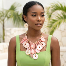 Load image into Gallery viewer, Pink Waterfall Fringe Tropical Getaway Necklace

