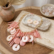 Load image into Gallery viewer, Pink Waterfall Fringe Tropical Getaway Necklace
