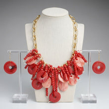 Load image into Gallery viewer, Red Waterfall Fringe Tropical Getaway Necklace
