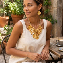 Load image into Gallery viewer, Yellow Waterfall Fringe Tropical Getaway Necklace
