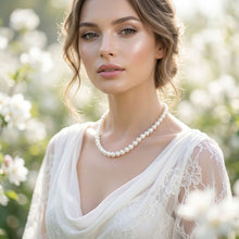 Load image into Gallery viewer, 8mm White Glass Pearl with Hand Knot Necklace
