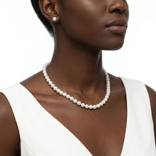 Load image into Gallery viewer, 8mm White Glass Pearl with Hand Knot Necklace
