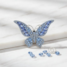 Load image into Gallery viewer, Brooch Light Blue Stone Butterfly Silver Brooch
