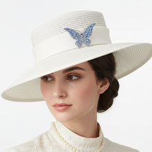 Load image into Gallery viewer, Brooch Light Blue Stone Butterfly Silver Brooch
