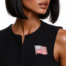 Load image into Gallery viewer, Patriotic Wavy American Flag Brooch for Women
