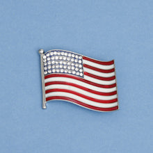 Load image into Gallery viewer, Patriotic Wavy American Flag Brooch for Women
