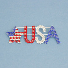Load image into Gallery viewer, Patriotic Star spangled USA Glam Brooch for Women
