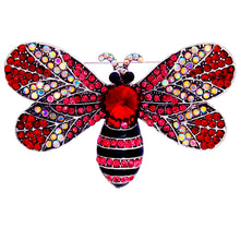 Load image into Gallery viewer, Brooch Red Rhinestones Butterfly Pin for Women
