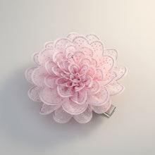 Load image into Gallery viewer, Pink Camellia Flower Sparkle Brooch Hair Clip
