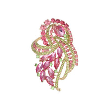 Load image into Gallery viewer, AKA Brilliant Looped Ribbon Pink Green Brooch Pin
