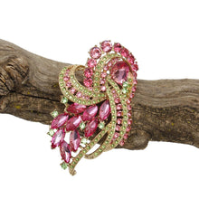 Load image into Gallery viewer, AKA Brilliant Looped Ribbon Pink Green Brooch Pin
