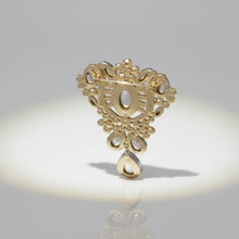 Load image into Gallery viewer, Brooch Large Red Crystal and Rhinestone Gold Pin
