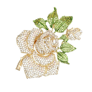 Nefertiti's Gilded Bloom: XL Gold Rose Brooch