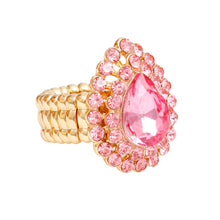 Load image into Gallery viewer, Cocktail Ring Pink Halo Teardrop for Women
