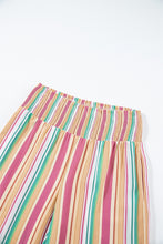 Load image into Gallery viewer, Multicolor Striped Smocked High Waist Wide Leg Pants
