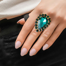 Load image into Gallery viewer, Green Teardrop Cocktail Ring
