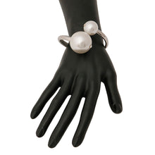 Load image into Gallery viewer, White Pearl Hinged Bracelet
