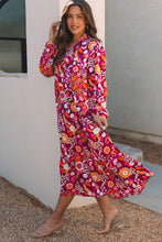 Load image into Gallery viewer, Blue Petal Collared Tiered Flowy Long Dress
