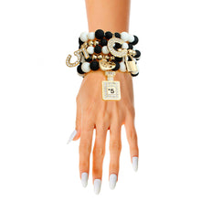 Load image into Gallery viewer, Matte Black and White Boutique Charm Bracelets
