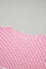 Load image into Gallery viewer, Pink Stripe Ribbed Loose Plus T Shirt
