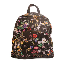 Load image into Gallery viewer, Black Leather Floral Backpack

