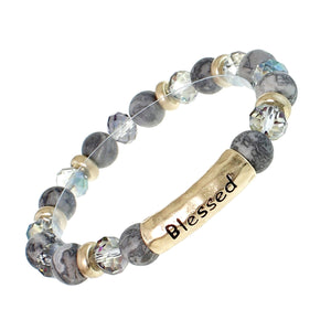 Gray Natural Stone Blessed Bracelet