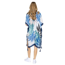 Load image into Gallery viewer, Navy Palm Tree Tropical Kimono
