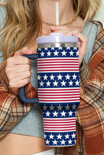 Load image into Gallery viewer, Bluing Stars and Stripes Print Handled Thermos Cup 40oz
