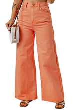 Load image into Gallery viewer, Orange Acid Wash High Waist Wide Leg Jeans
