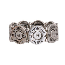 Load image into Gallery viewer, Burnished Silver Shotgun Shell Bracelet
