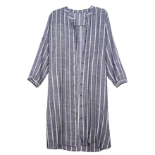 Load image into Gallery viewer, Blue Pin Stripe Long Shirt Kimono
